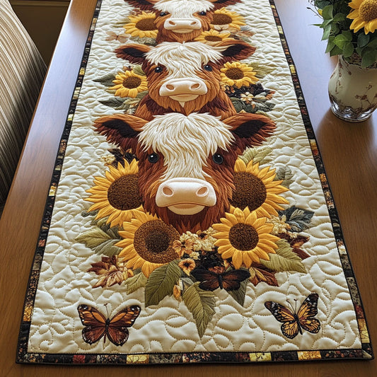 Sunflower Highland Quilted Table Runner NCU0NT3991