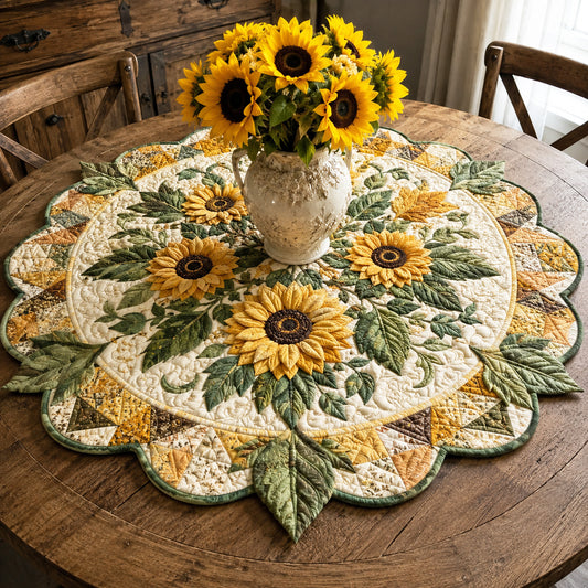 Sunflower Meadow Custom Shape Quilted Table Topper SN0TV093