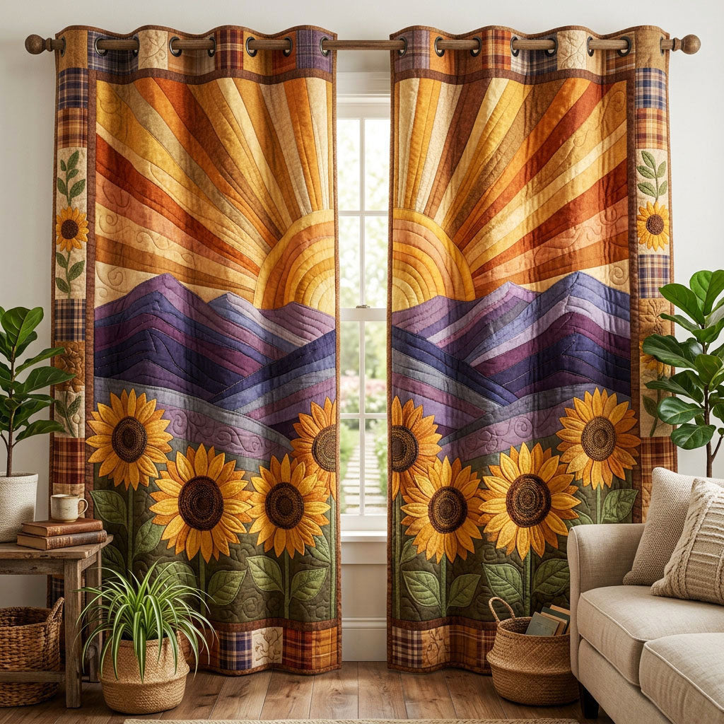 Sunflower Meadow Quilted Curtains NCU0ND72