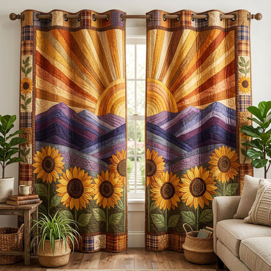 Sunflower Meadow Quilted Curtains NCU0ND72