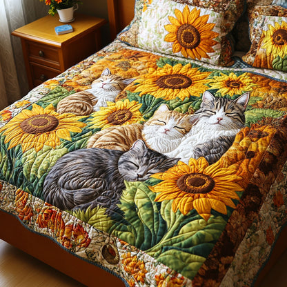 Sunflower Serenade 3-Piece Quilted Bedding Set SN0PT213