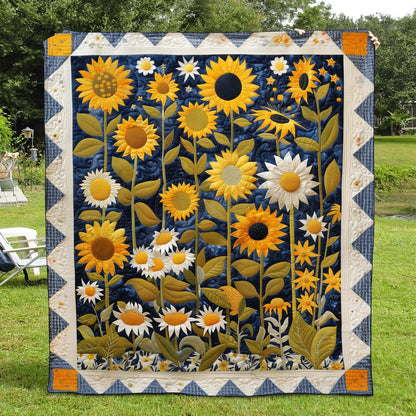 Sunflower Symphony Quilted Blanket NCU0TH1015
