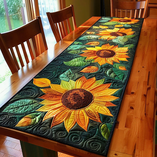 Sunflowers Garden Quilted Table Runner NCU0TL037