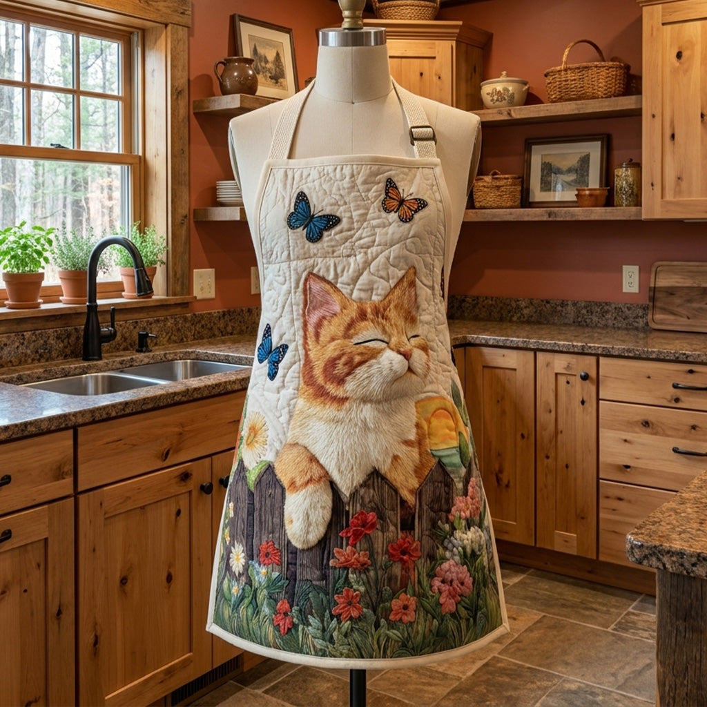 Sunlit Cat Garden Quilted Apron SN0PT159