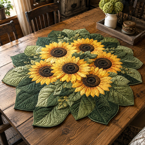 Sunlit Garden Custom Shape Quilted Table Topper SN0TV096