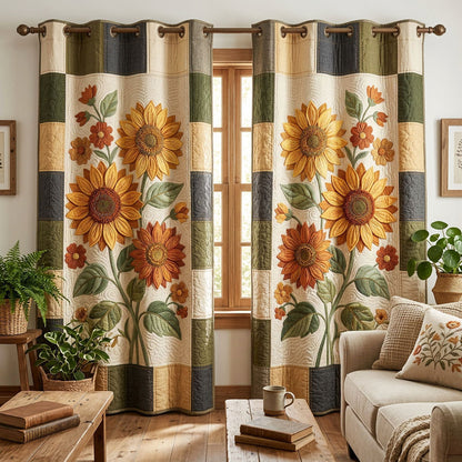Sunny Bloom Quilted Curtains NCU0ND70