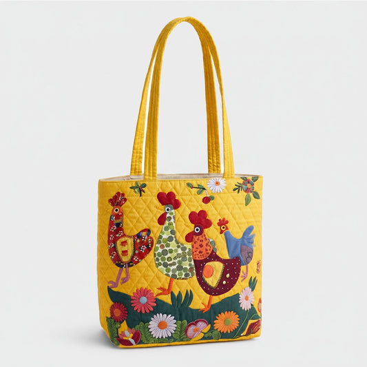 Sunny Farm Charm Quilted Zipper Tote Bag SN0PT019