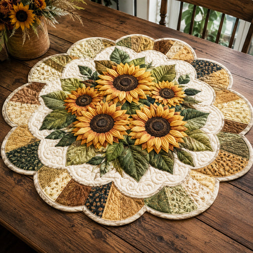 Sunny Harvest Custom Shape Quilted Table Topper SN0TV094