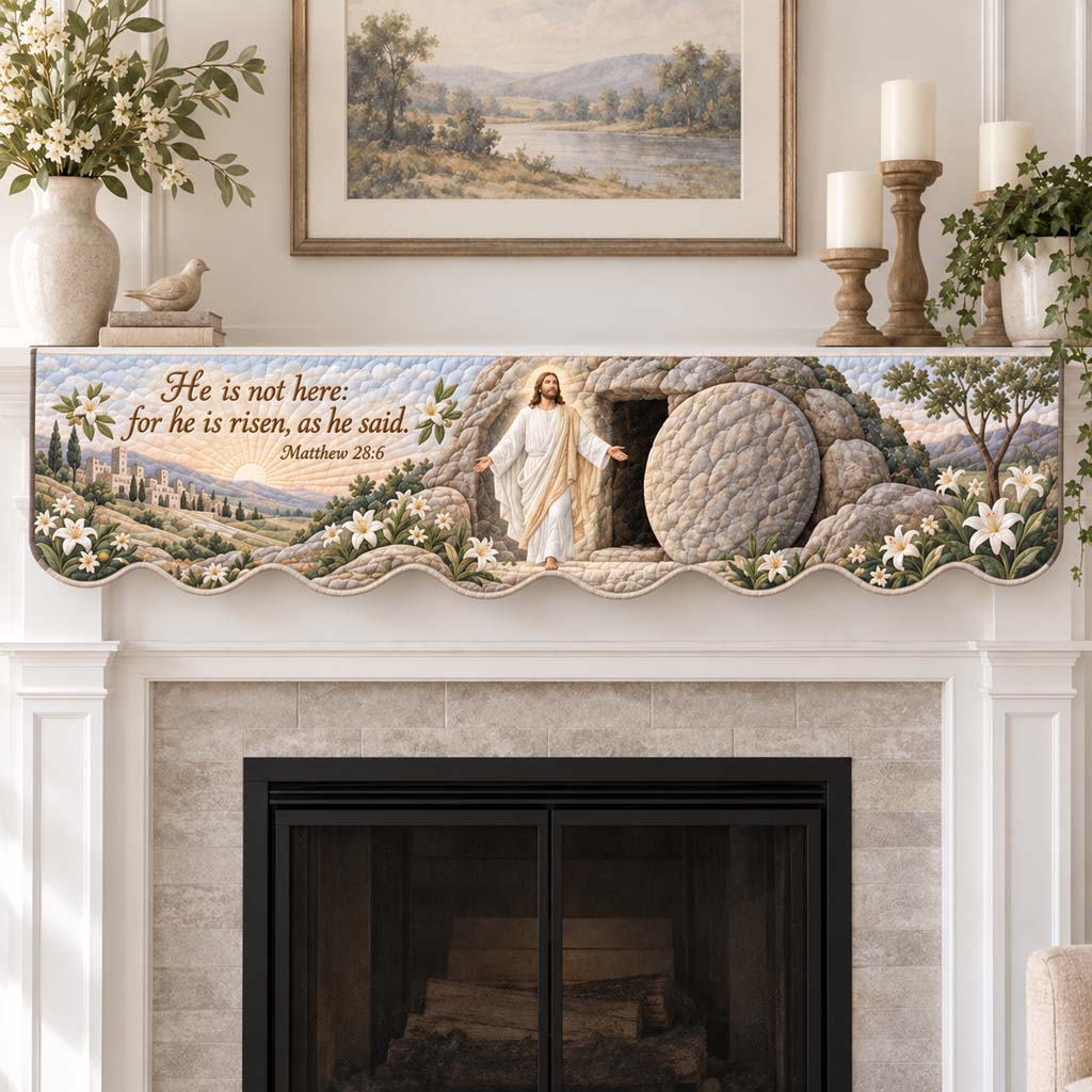 Sunrise Resurrection Quilted Mantel Scarf SN0HH0835