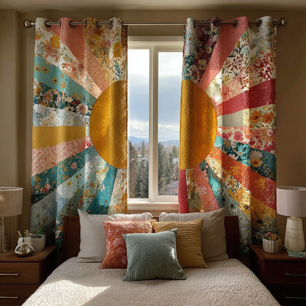 Sunrise Waves Quilted Curtains NCU0DH720