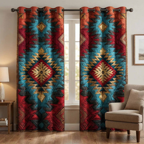 Sunset Aztec Quilted Curtains NCU0DX085
