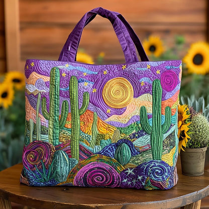 Sunset Cactus Quilted Tote Bag NCU0VL2796