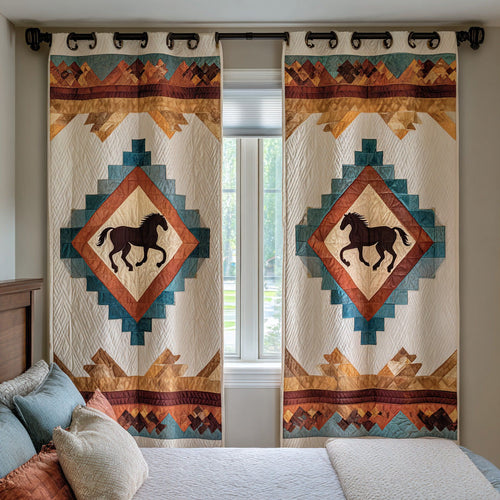 Sunset Diamond Stallion Quilted Curtains NCU0DH830