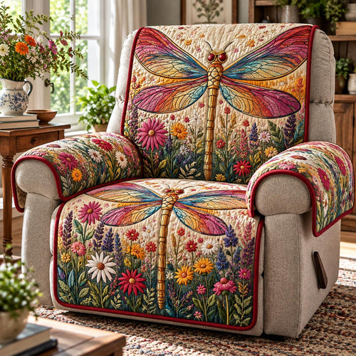 Sunset Garden Dragonfly Quilted Sofa Cover SN0DV1077