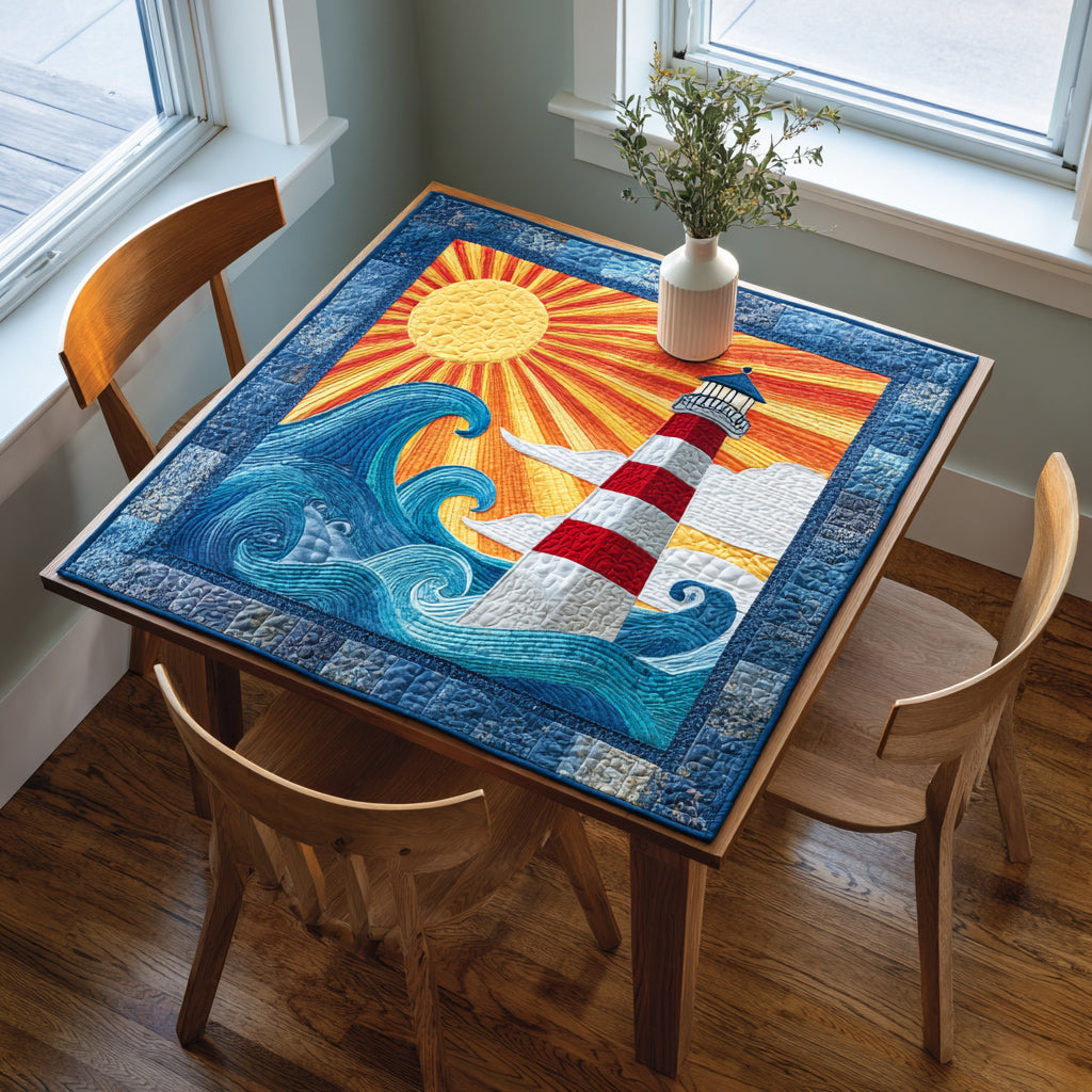 Sunset Lighthouse Quilted Table Topper NCU0HNH240
