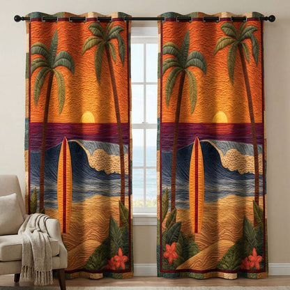 Sunset Surf Escape Quilted Curtains NCU0TN293