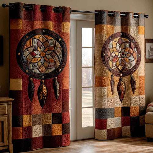 Sunwheel Feathers Quilted Curtains NCU0DX063