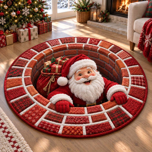 Surprise Santa Quilted Round Mat SN0HH0443