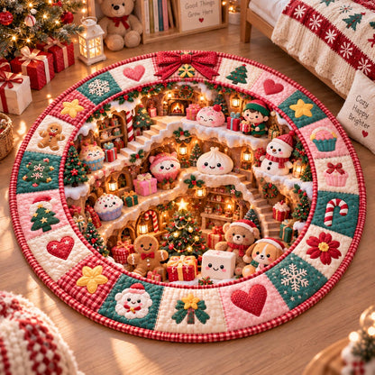 Sweet Christmas Dreamland Quilted Round Mat SN0DV819