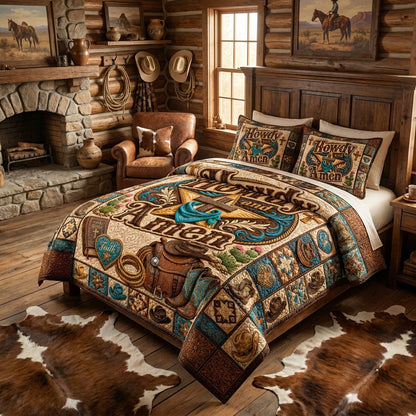 Sweet Dreams and Country Blessings 3-Piece Quilted Bedding Set SN0PT093