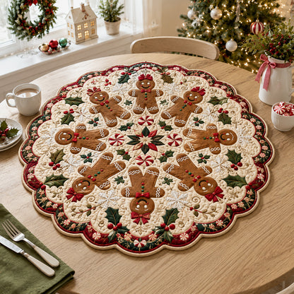 Sweet Gingerbread Man Custom Shape Quilted Table Topper SN0HH0095