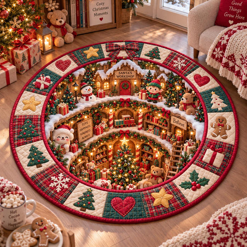 Sweet Holiday Village Quilted Round Mat SN0DV828