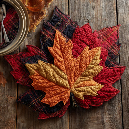 Tartan Maple Glow Custom Shape Quilted Placemat NCU0LV011