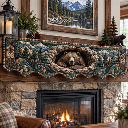 Teal Swirl Bear Den Quilted Mantel Scarf SN0PT1413