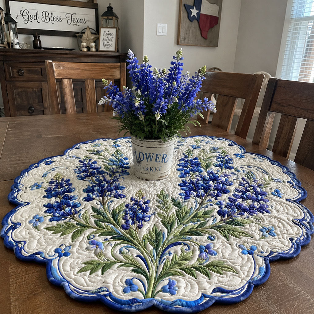 Texas Prairie Bloom Custom Shape Quilted Table Topper SN0PT865