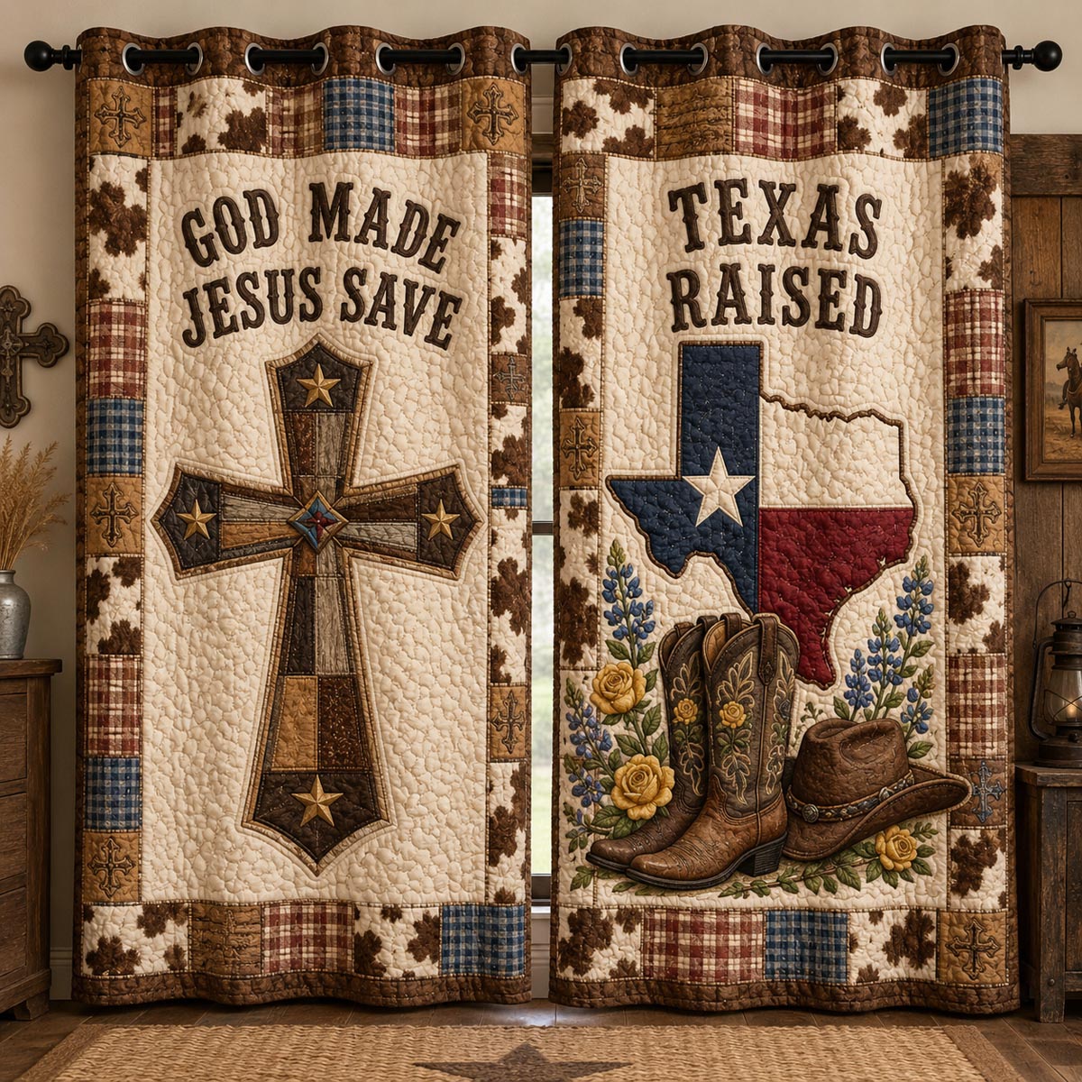 Texas Raised Quilted Curtains SN0DV076