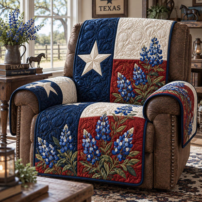 Texas Star Bluebonnet Quilted Sofa Cover SN0DV989