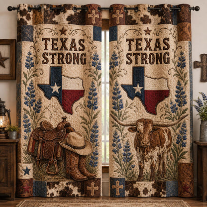 Texas Strong Faith Quilted Curtains SN0DV075