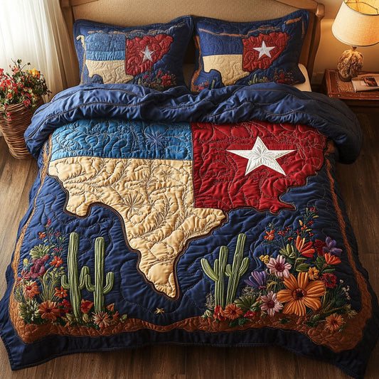 Texas Style 3-Piece Quilted Bedding Set NCU0VH4449