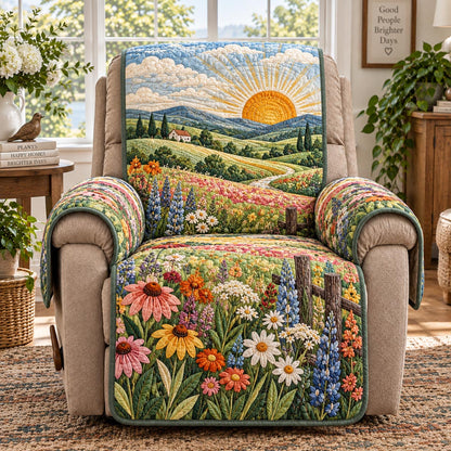 Texas Sunrise Meadow Quilted Sofa Cover SN0DV988