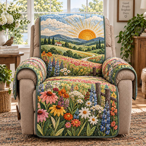 Texas Sunrise Meadow Quilted Sofa Cover SN0DV988