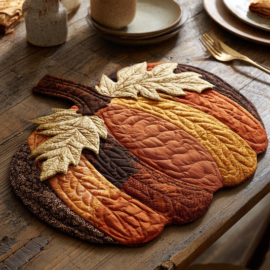 Textured Amber Squash Custom Shape Quilted Placemat NCU0LV026