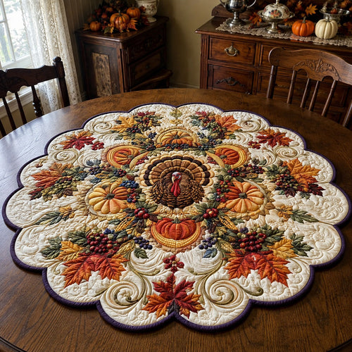 Thankful Custom Shape Quilted Table Topper SN0PT498