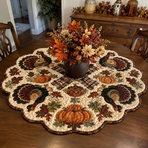 Thankful Harvest Custom Shape Quilted Table Topper SN0PT499
