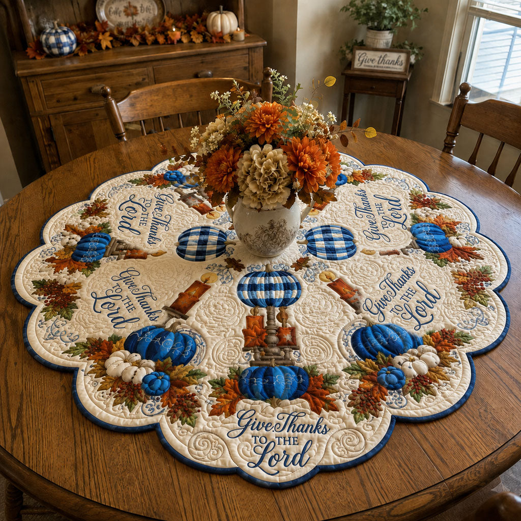 Thankful Living Custom Shape Quilted Table Topper SN0PT501