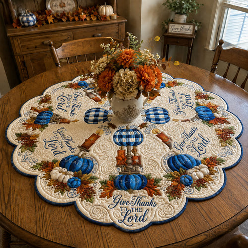 Thankful Living Custom Shape Quilted Table Topper SN0PT501