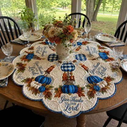 Thankful Living Custom Shape Quilted Table Topper SN0PT501