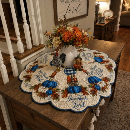 Thankful Living Custom Shape Quilted Table Topper SN0PT501