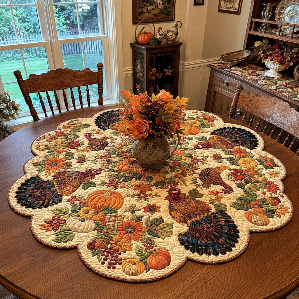 Thankful Season Custom Shape Quilted Table Topper SN0PT502