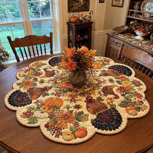 Thankful Season Custom Shape Quilted Table Topper SN0PT502