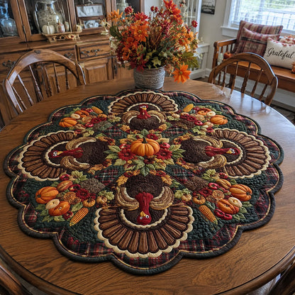 Thanksgiving Traditions Custom Shape Quilted Table Topper SN0PT503
