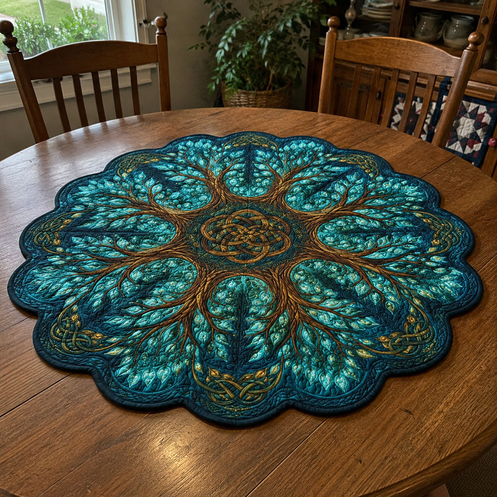 The Ancient Tree Custom Shape Quilted Table Topper SN0PT736