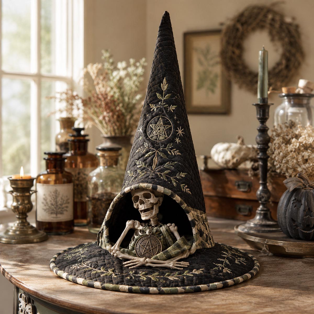 The Bone Keeper Quilted Witch Hat SN0DV271