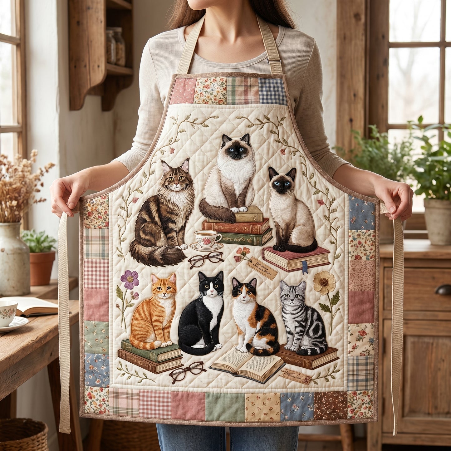 The Cottage Kitties Quilted Apron SN0DV089