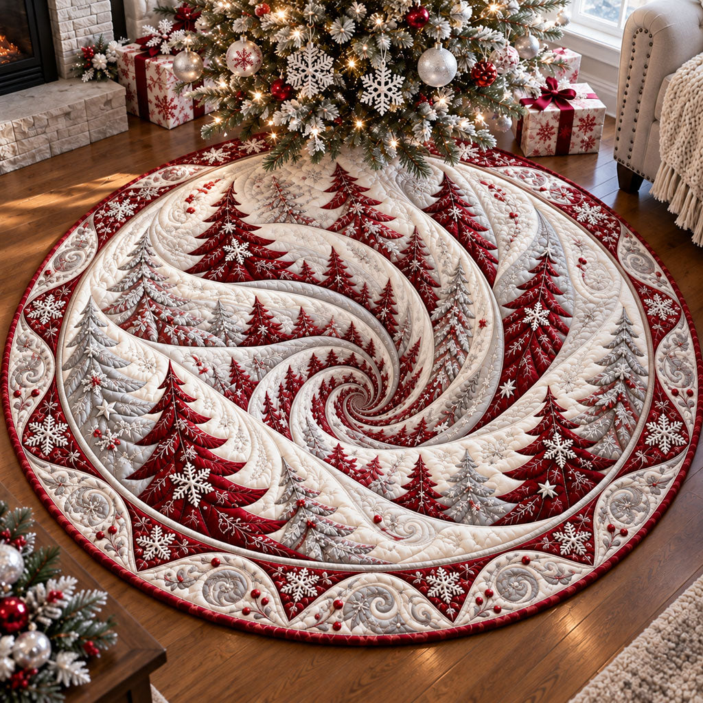 The Endless Christmas Wonderland Quilted Round Mat SN0PT1369