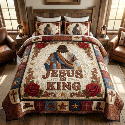 The Faithful Cowboy’s Sanctuary 3-Piece Quilted Bedding Set SN0PT097